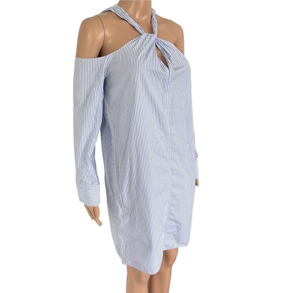 Rag & Bone Stripe Cold Shoulder Dress Minimalist Coastal Preppy Resort Chic S - Picture 3 of 9